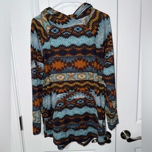 LuLaRoe Multicolor Geometric Long Sleeve Top